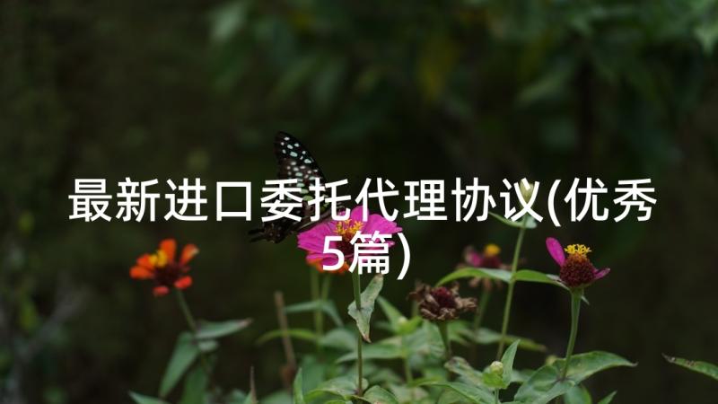 最新进口委托代理协议(优秀5篇)