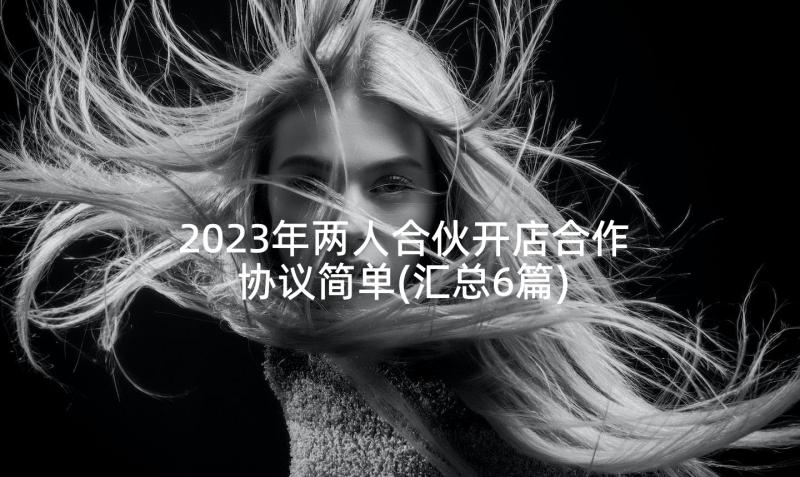 2023年两人合伙开店合作协议简单(汇总6篇)