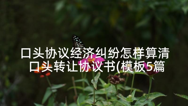 口头协议经济纠纷怎样算清 口头转让协议书(模板5篇)