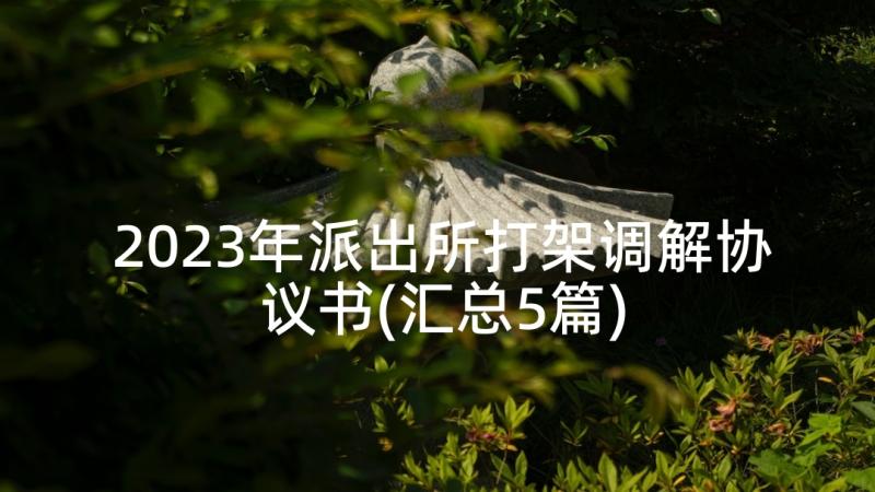 2023年派出所打架调解协议书(汇总5篇)