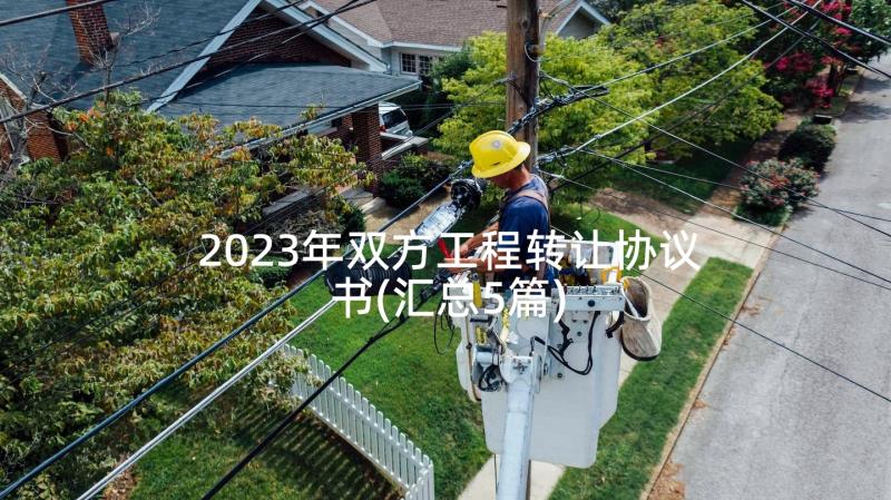 2023年双方工程转让协议书(汇总5篇)