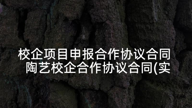 校企项目申报合作协议合同 陶艺校企合作协议合同(实用5篇)