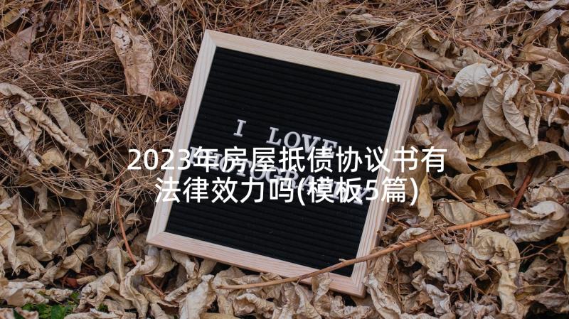 2023年房屋抵债协议书有法律效力吗(模板5篇)