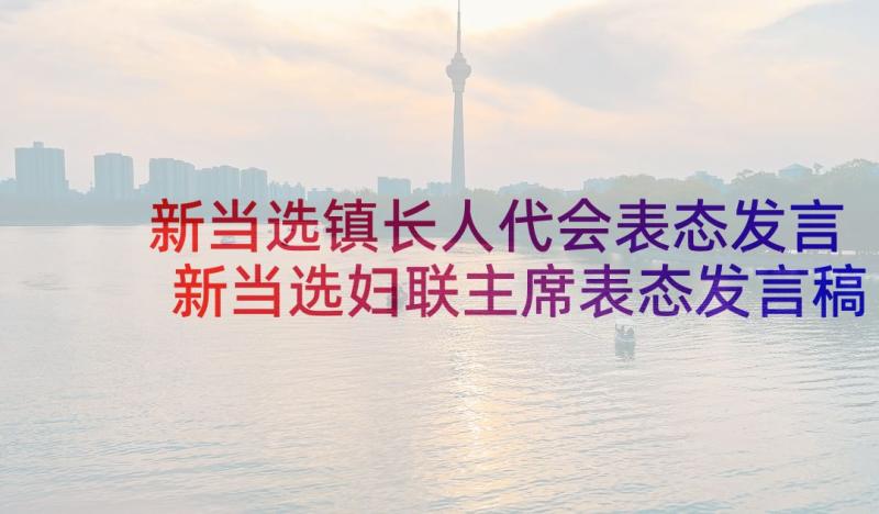 新当选镇长人代会表态发言 新当选妇联主席表态发言稿(实用5篇)