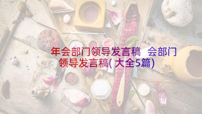 年会部门领导发言稿 会部门领导发言稿(大全5篇)