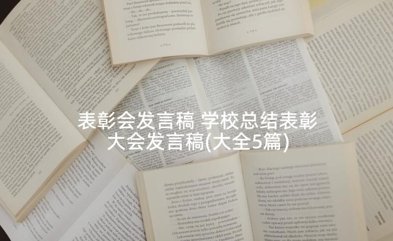 表彰会发言稿 学校总结表彰大会发言稿(大全5篇)