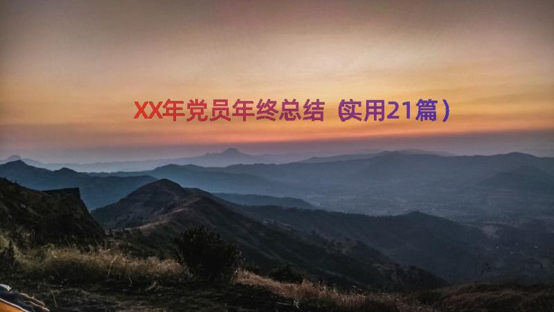 XX年党员年终总结（实用21篇）