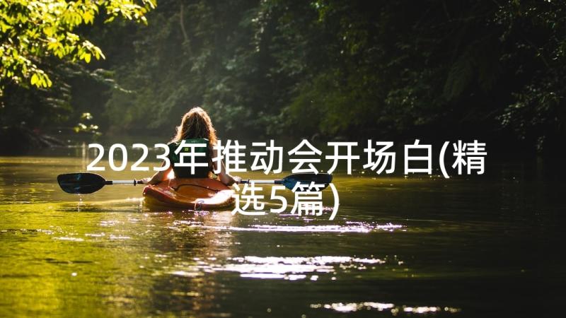 2023年推动会开场白(精选5篇)