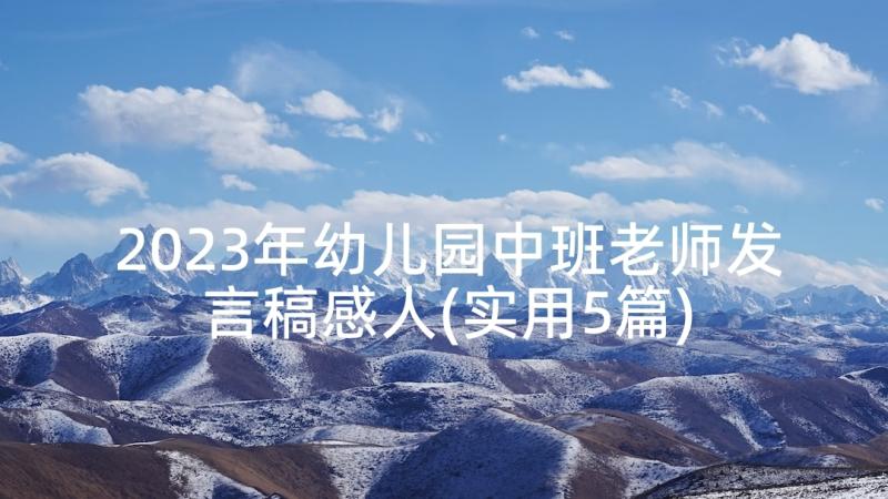 2023年幼儿园中班老师发言稿感人(实用5篇)