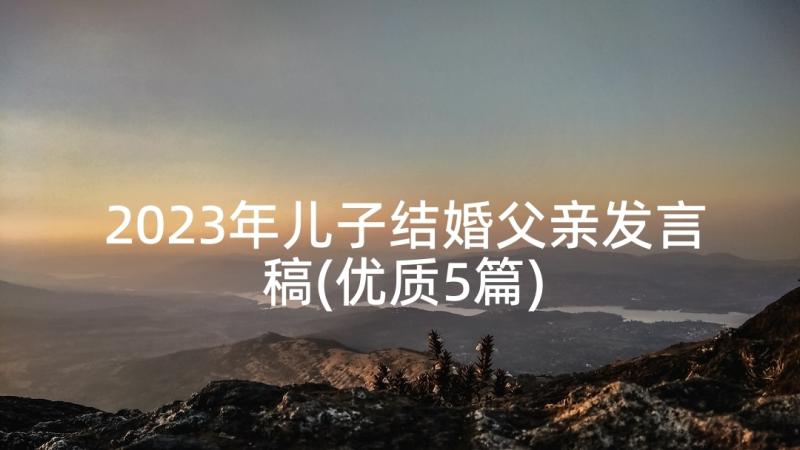 2023年儿子结婚父亲发言稿(优质5篇)