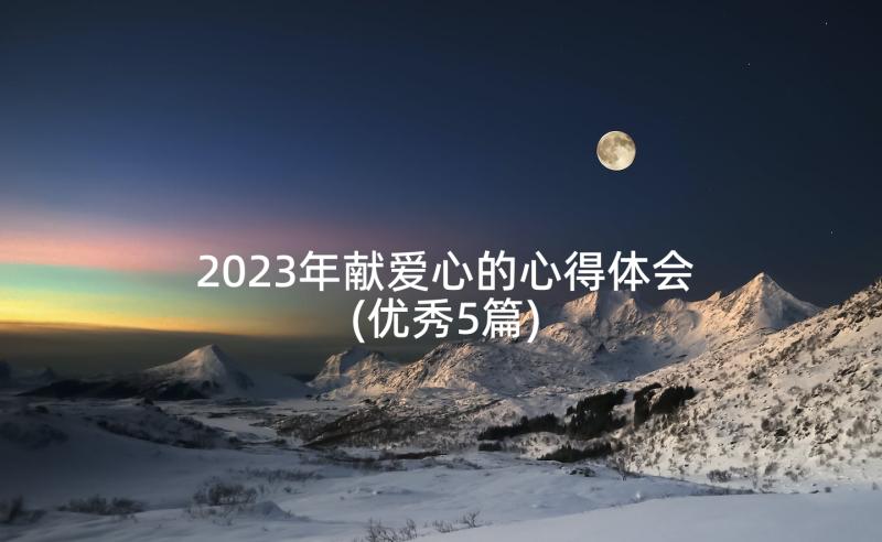 2023年献爱心的心得体会(优秀5篇)