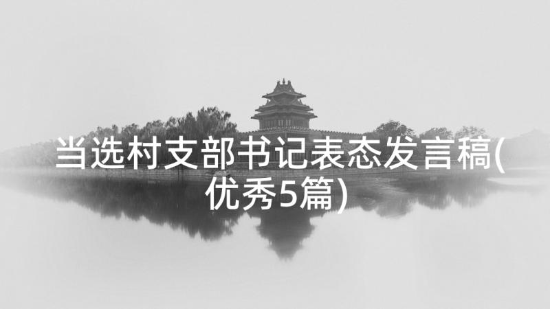 当选村支部书记表态发言稿(优秀5篇)