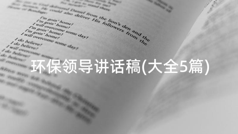 环保领导讲话稿(大全5篇)