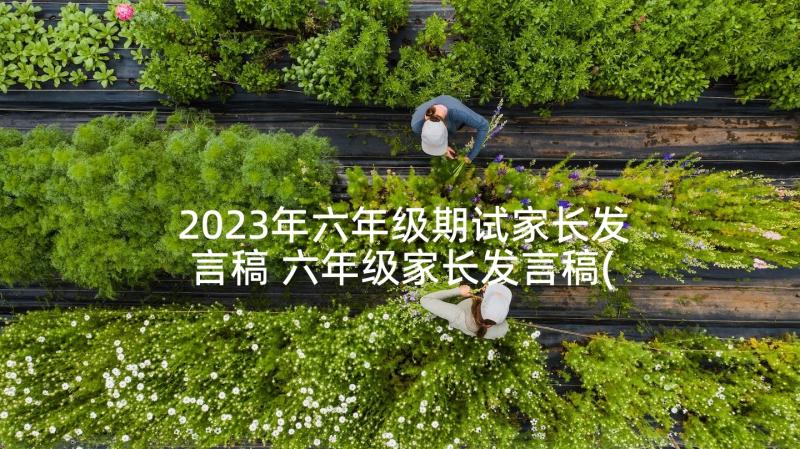 2023年六年级期试家长发言稿 六年级家长发言稿(大全5篇)