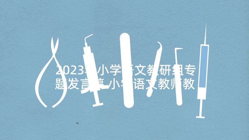 2023年小学语文教研组专题发言稿 小学语文教师教研活动专题发言稿(大全5篇)