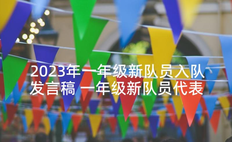 2023年一年级新队员入队发言稿 一年级新队员代表入队发言稿(优秀5篇)