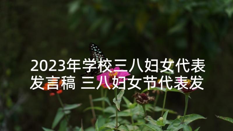 2023年学校三八妇女代表发言稿 三八妇女节代表发言稿(优秀10篇)