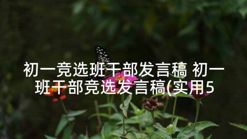 初一竞选班干部发言稿 初一班干部竞选发言稿(实用5篇)