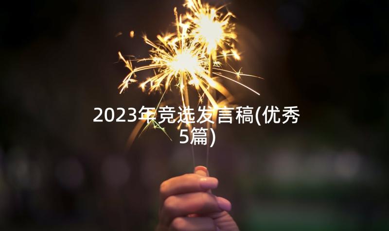 2023年竞选发言稿(优秀5篇)