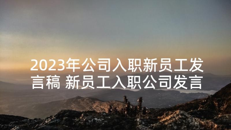 2023年公司入职新员工发言稿 新员工入职公司发言稿(优质7篇)