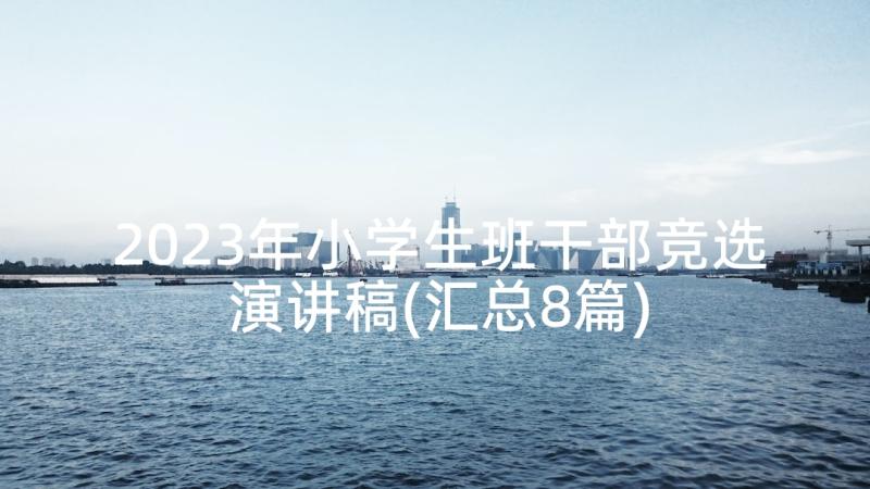 2023年小学生班干部竞选演讲稿(汇总8篇)