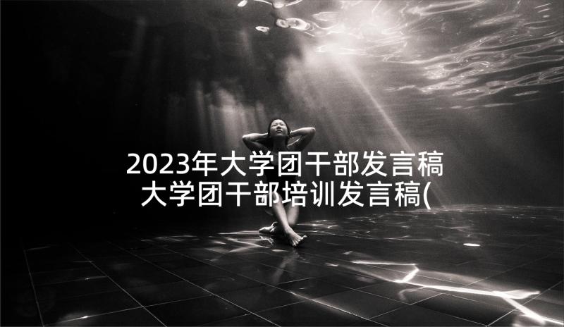 2023年大学团干部发言稿 大学团干部培训发言稿(模板7篇)