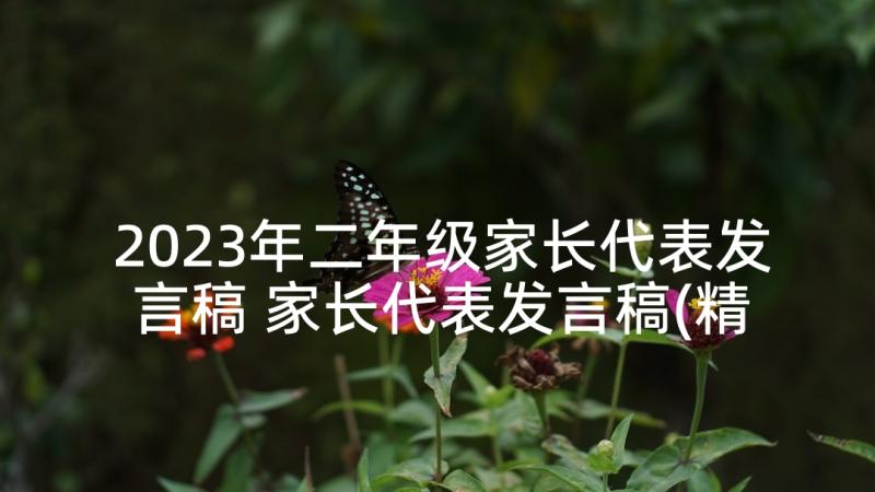 2023年二年级家长代表发言稿 家长代表发言稿(精选8篇)