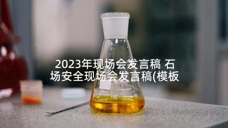 2023年现场会发言稿 石场安全现场会发言稿(模板5篇)