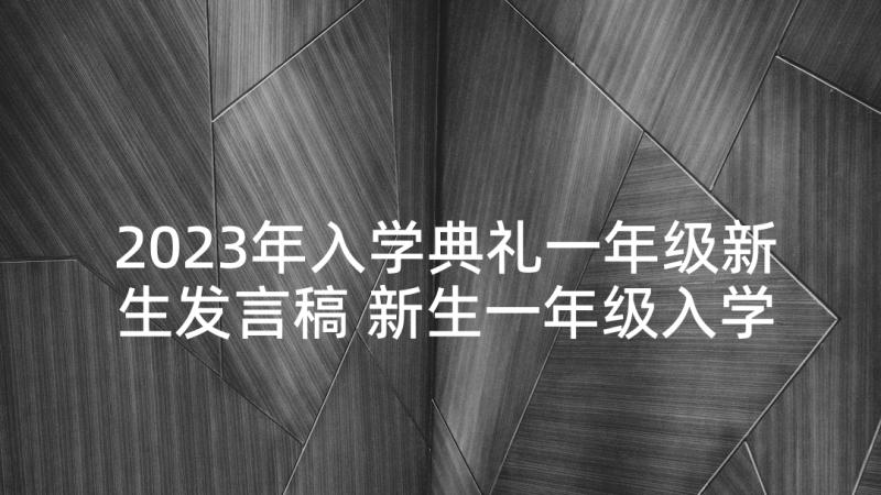 2023年入学典礼一年级新生发言稿 新生一年级入学发言稿(优质5篇)