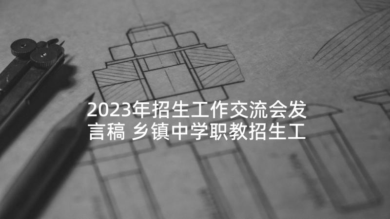 2023年招生工作交流会发言稿 乡镇中学职教招生工作经验交流会发言稿(优质5篇)