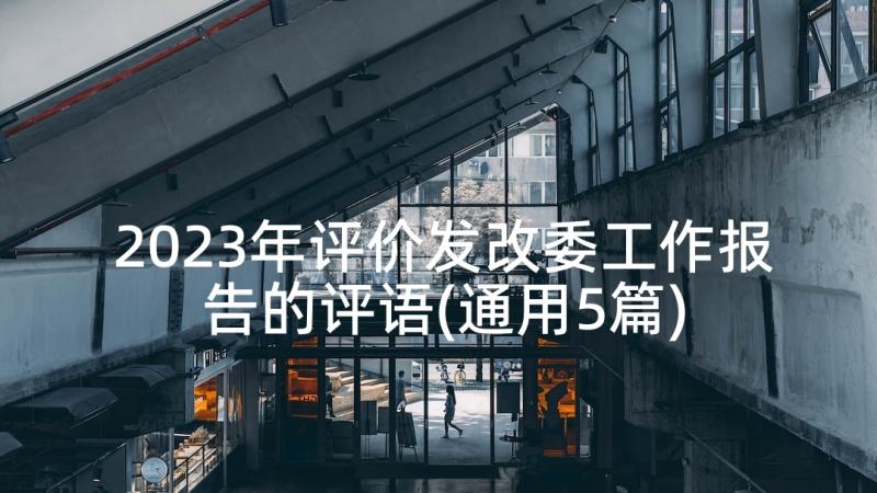 2023年评价发改委工作报告的评语(通用5篇)