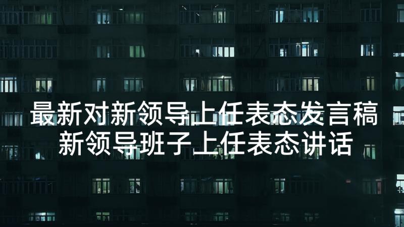 最新对新领导上任表态发言稿 新领导班子上任表态讲话(实用5篇)