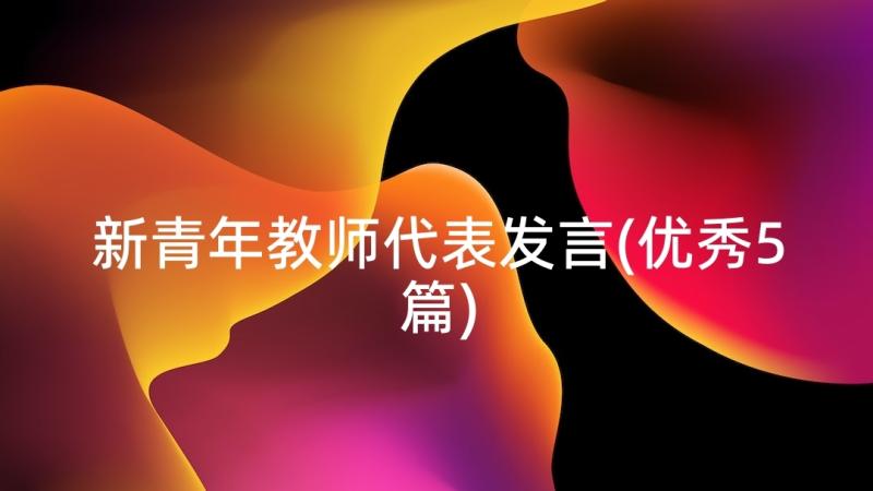 新青年教师代表发言(优秀5篇)