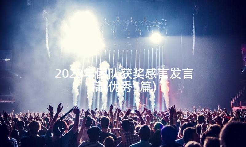 2023年团队获奖感言发言稿(优秀5篇)