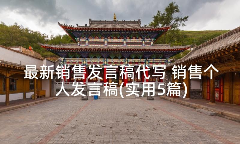 最新销售发言稿代写 销售个人发言稿(实用5篇)