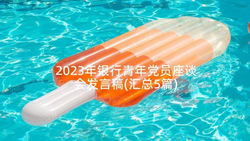 2023年银行青年党员座谈会发言稿(汇总5篇)