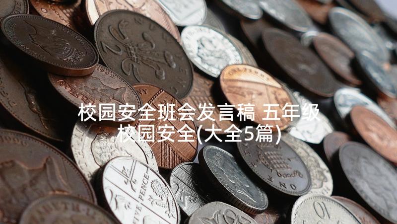 校园安全班会发言稿 五年级校园安全(大全5篇)