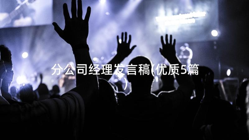 分公司经理发言稿(优质5篇)