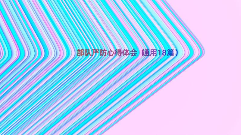 部队严防心得体会（通用18篇）