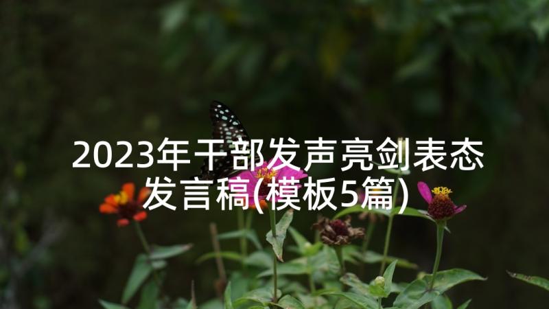 2023年干部发声亮剑表态发言稿(模板5篇)