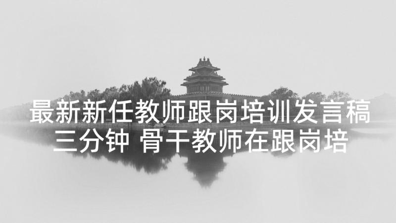 最新新任教师跟岗培训发言稿三分钟 骨干教师在跟岗培训会上发言稿(通用5篇)