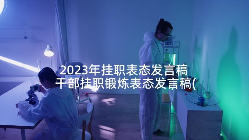 2023年挂职表态发言稿 干部挂职锻炼表态发言稿(精选5篇)