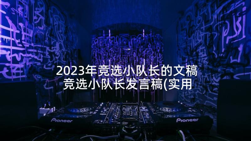 2023年竞选小队长的文稿 竞选小队长发言稿(实用7篇)