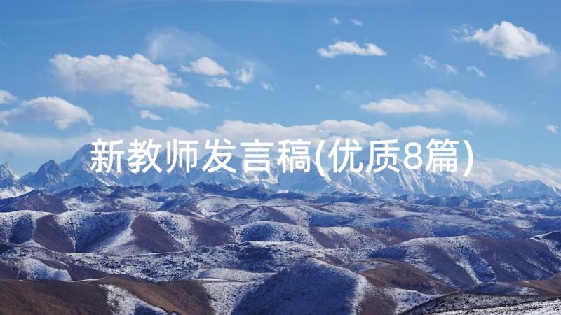 新教师发言稿(优质8篇)