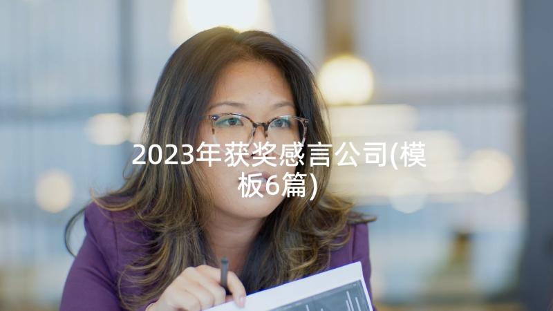 2023年获奖感言公司(模板6篇)