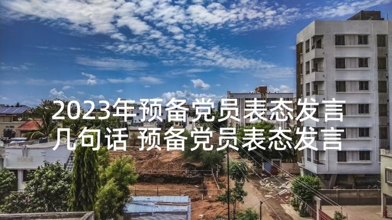 2023年预备党员表态发言几句话 预备党员表态发言稿(实用8篇)