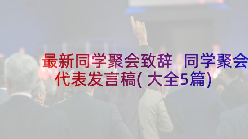 最新同学聚会致辞 同学聚会代表发言稿(大全5篇)