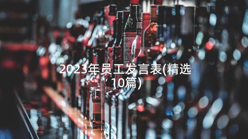 2023年员工发言表(精选10篇)