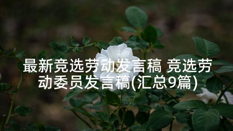 最新竞选劳动发言稿 竞选劳动委员发言稿(汇总9篇)