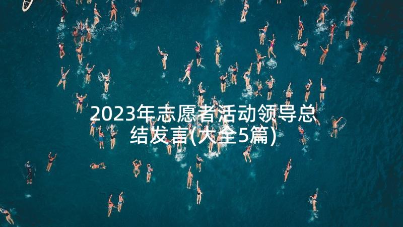 2023年志愿者活动领导总结发言(大全5篇)